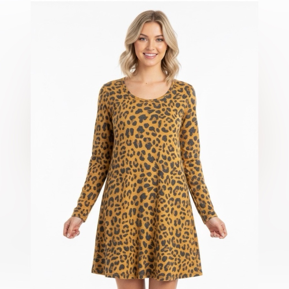 SIMPLY Southern cheetah print large shirt dress